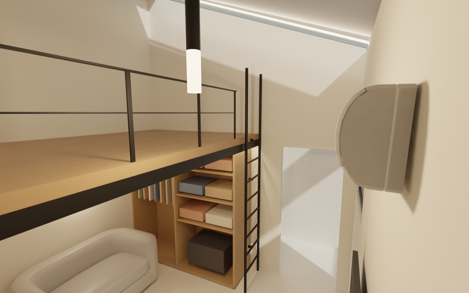 Studio dengan mezzanine tidur